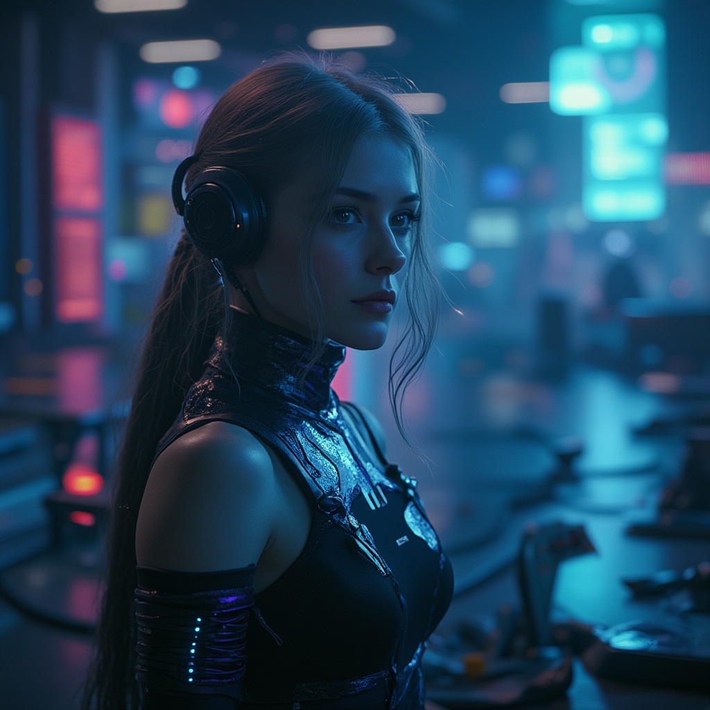 A noc-futuristic girl on Tensor.Art