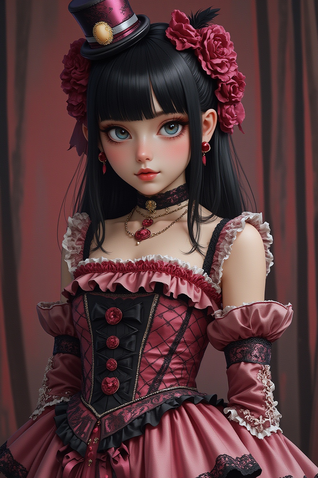 photo Realistic,  1girl,  A girl in baroque style Harajuku Lolita fashion on Tensor.Art