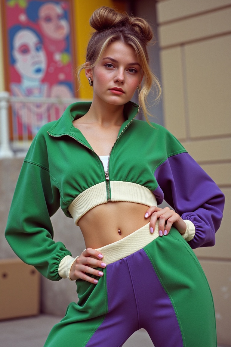 A breathtaking 1982 fashion full-body photograph portrait,  (((Kodak Porta 600 award-winning analog photograph))),  captur...
