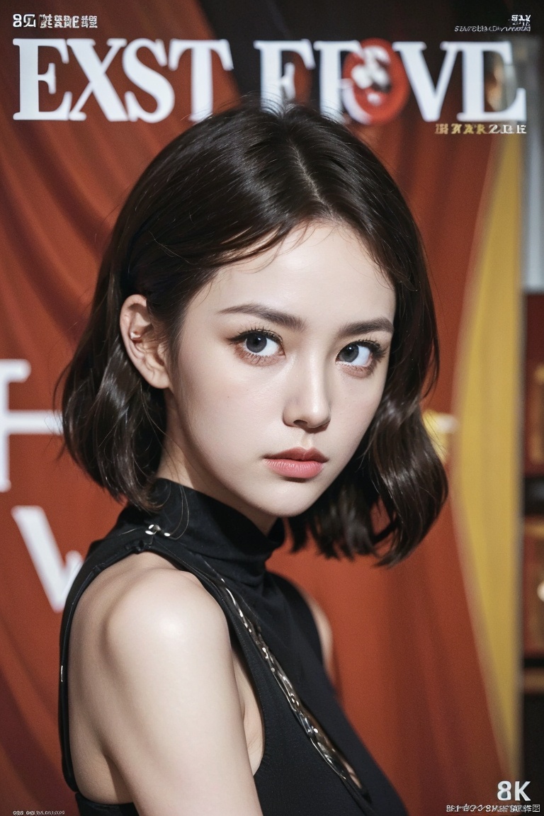 ,(8k, RAW photo, best quality, masterpiece:1.2),(((portrait:1.2))),((((realistic, photo realistic:1.5)))),(beautifuly detailed eyes:1.2),((front view:1.3)),Fashion Magazine coverï¼A handsome female model,((((dramatic))), (((Gritty))), (((intense))) film poster featuring a young miss as the central character. She stands confidently in the center of the poster, wearing a fashionable and edgy Full set of equipment, with a determined Express on her face. The background is dark and Gritty, with a sense of danger and intensity. The text is Bold and striking, with a catchy tagline that adds to the overall feeling of drama and excitement. The color palette is mainly dark with splashes of Full of energy colors, giving the poster a Dynamic and visually striking appearance,vertical painting (Magazine:1.3), (cover-style:1.3), Fashionable, miss, Full of energy, Full set of equipment, posture, front, colorful, Dynamic, background, element, confident, Express, Keep, statement, Accessories, majestic, coiled, about, touch, Scenes, text, cover, Bold, striking, title, fashionable, font, catchy, title, big, striking, modern, trend, focus, Fashion,,,fair_skin,shiny_skin,, ,,,,,
