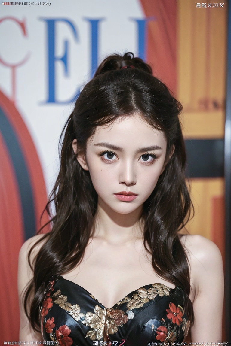 ,(8k, RAW photo, best quality, masterpiece:1.2),(((portrait:1.2))),((((realistic, photo realistic:1.5)))),(beautifuly detailed eyes:1.2),((front view:1.3)),Fashion Magazine coverï¼A handsome female model,((((dramatic))), (((Gritty))), (((intense))) film poster featuring a young miss as the central character. She stands confidently in the center of the poster, wearing a fashionable and edgy Full set of equipment, with a determined Express on her face. The background is dark and Gritty, with a sense of danger and intensity. The text is Bold and striking, with a catchy tagline that adds to the overall feeling of drama and excitement. The color palette is mainly dark with splashes of Full of energy colors, giving the poster a Dynamic and visually striking appearance,vertical painting (Magazine:1.3), (cover-style:1.3), Fashionable, miss, Full of energy, Full set of equipment, posture, front, colorful, Dynamic, background, element, confident, Express, Keep, statement, Accessories, majestic, coiled, about, touch, Scenes, text, cover, Bold, striking, title, fashionable, font, catchy, title, big, striking, modern, trend, focus, Fashion,,,fair_skin,shiny_skin,, ,,,,,