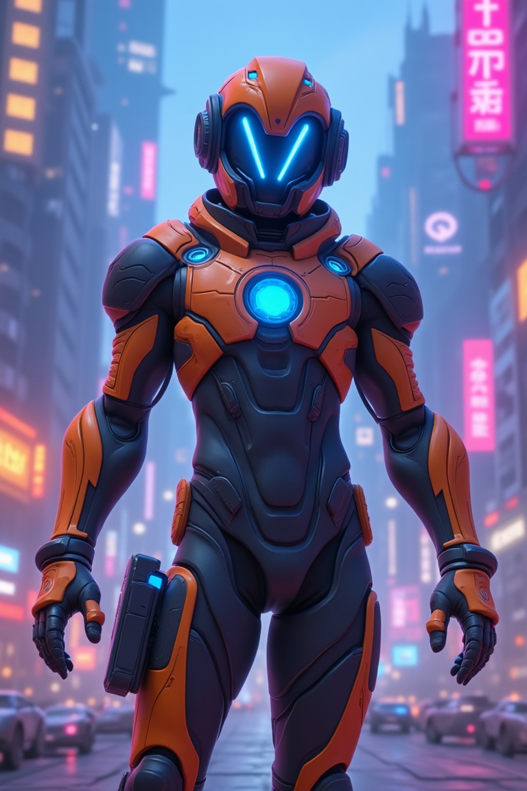 character_style = "man,  futuristic mecha warrior" armor_description = "sleek,  high-tech armor with vibrant colors" pose_...