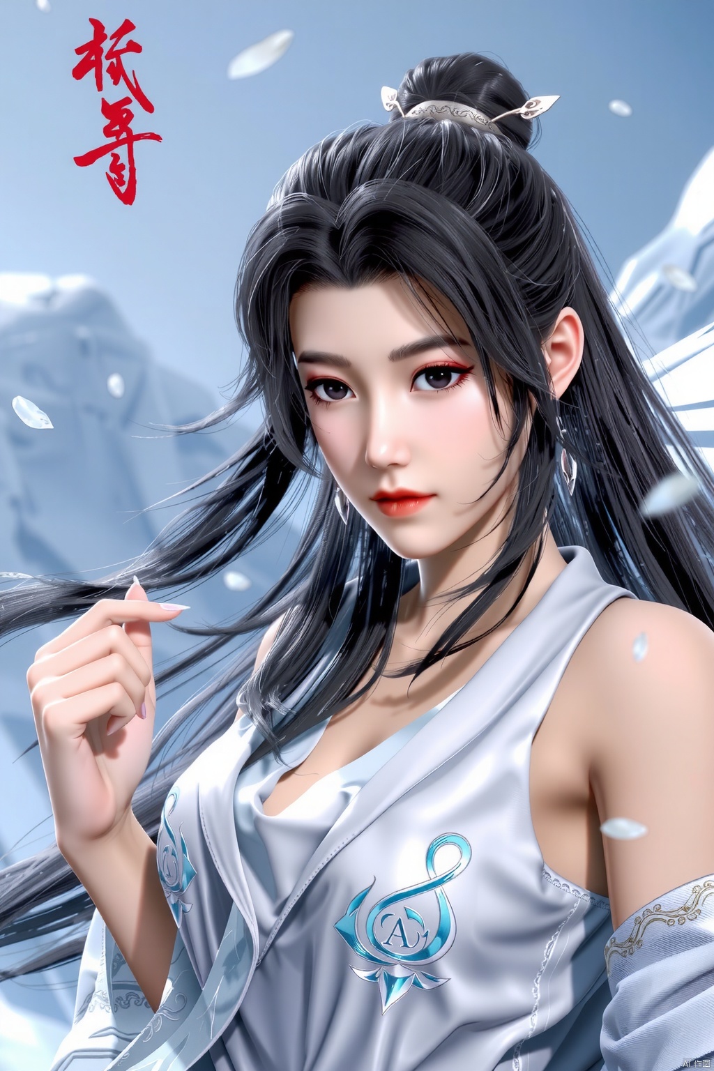  best quality,masterpiece,arien_hanfu,1girl,(falling_snow:1.2),looking_at_viewer,,(big breasts:1.59), ,Xyunxiao