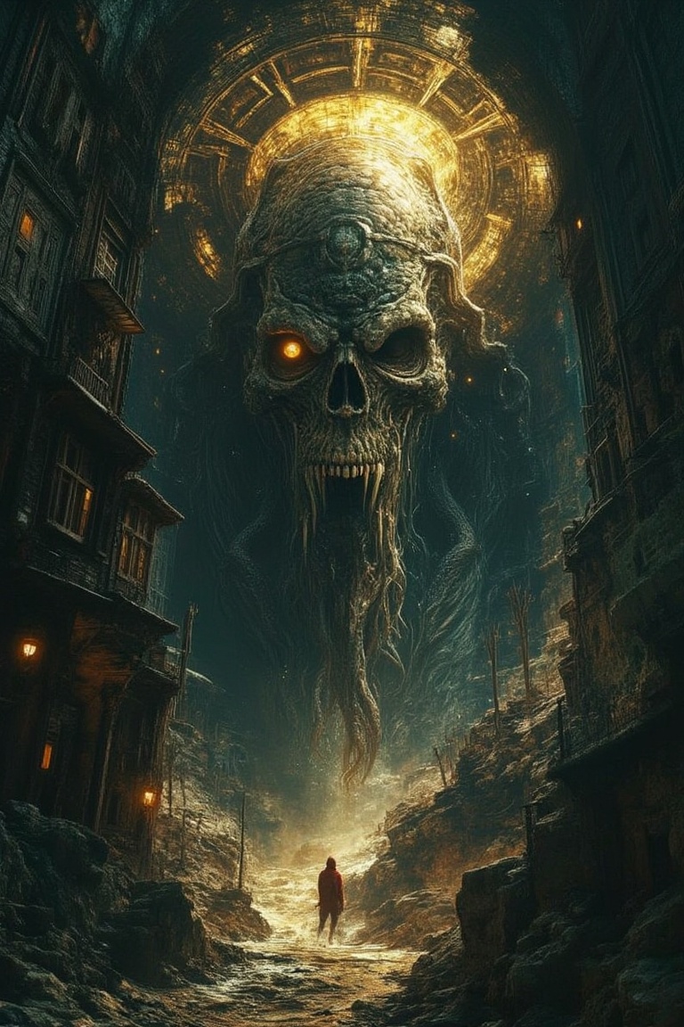Creates an image of Howard Philips Lovecraft's monsters and creatures ,  uses his writings to represent abstract images of...
