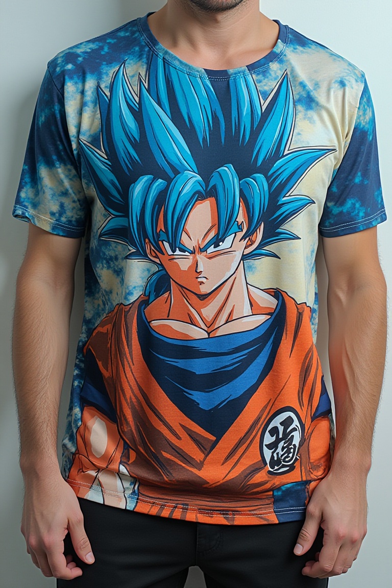 T-shirt,  super sayian blue goku design,  (masterpiece) on Tensor.Art