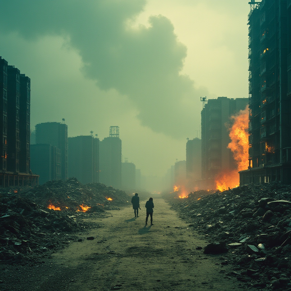 A haunting masterpiece captures the devastating aftermath of Japan's nuclear wastewater treatment plant explosion,  with u...