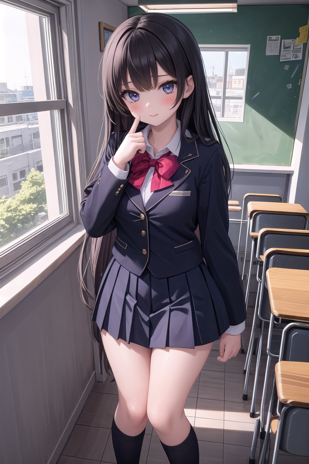 (masterpiece),  1girl,  school uniform on Tensor.Art