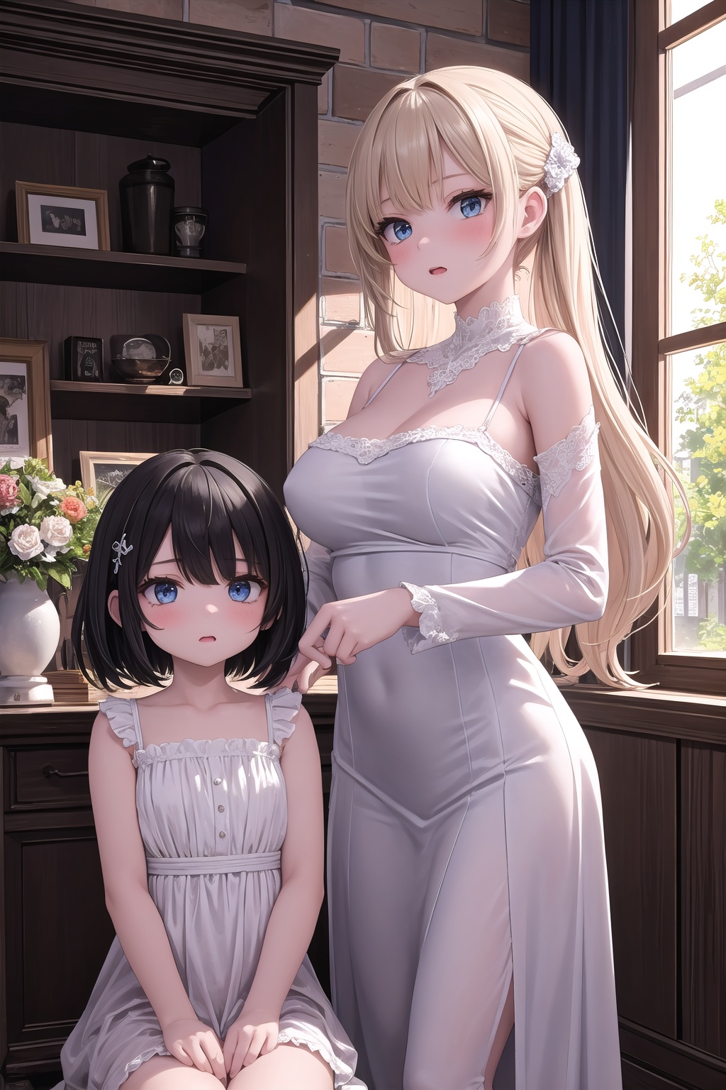 (masterpiece),  2girls,  age different on Tensor.Art