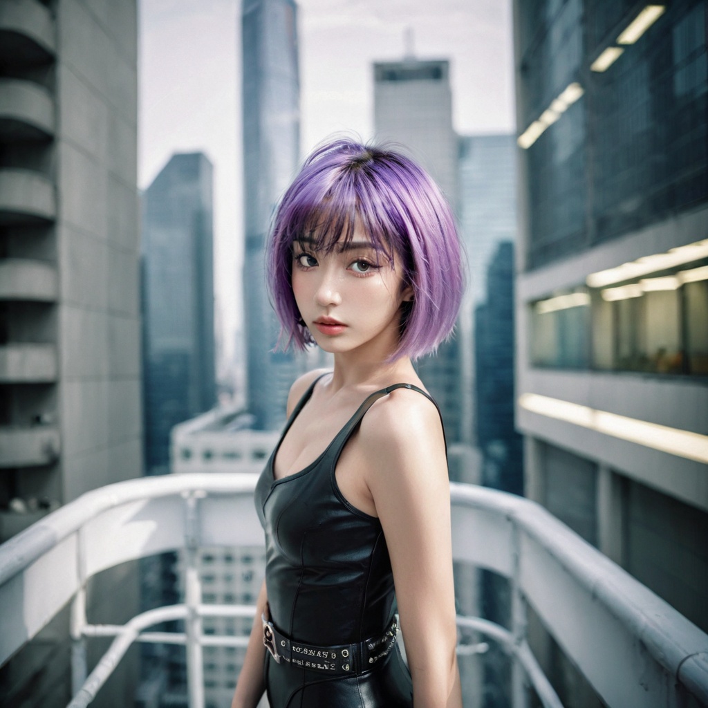 Realistic 16K resolution photography of 1 girl standing above high rise buildings,  break,  1girl on Tensor.Art