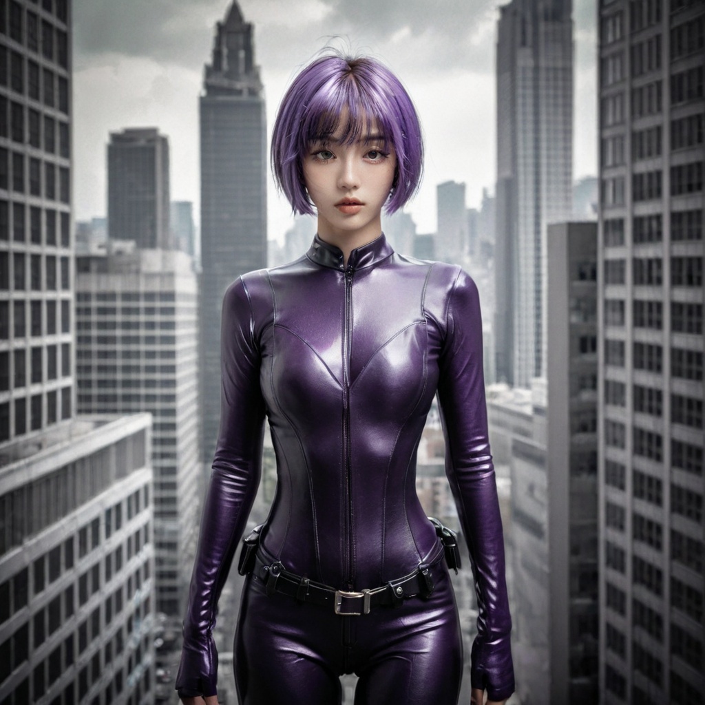 Realistic 16K resolution photography of 1 girl standing above high rise buildings,  break,  1girl on Tensor.Art