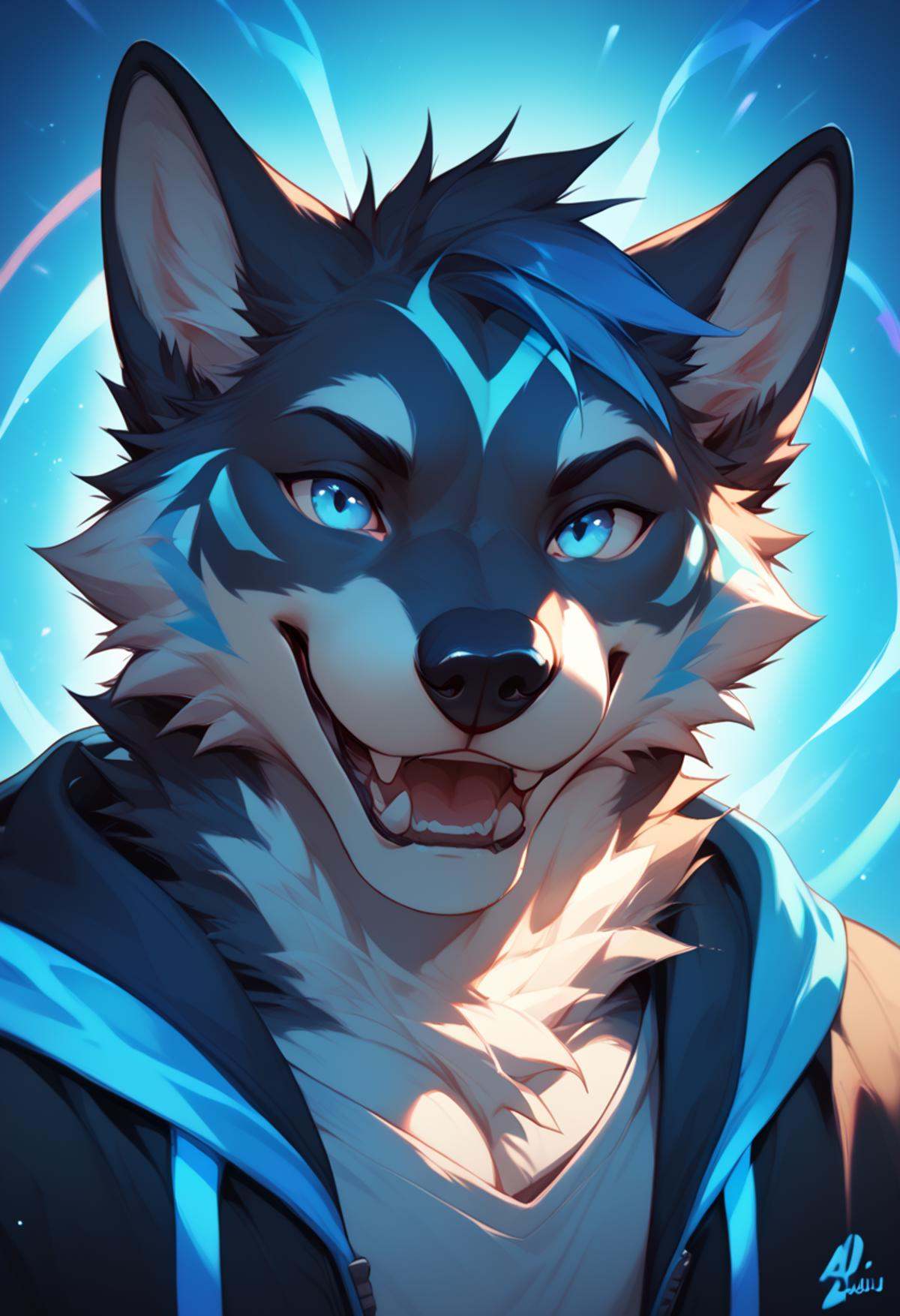Azul,  furry,  mature on Tensor.Art