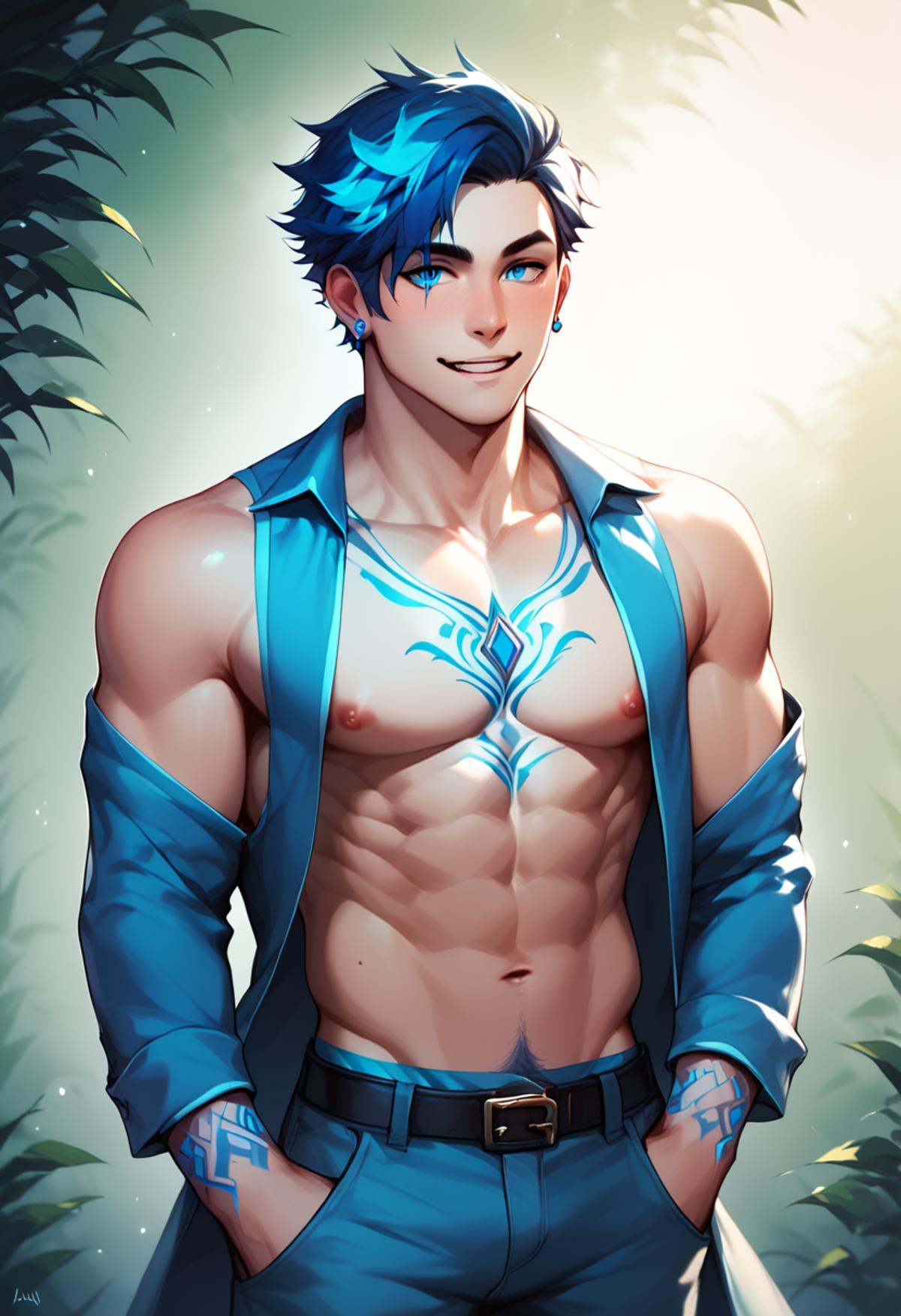 azul,  male,  score_9 on Tensor.Art