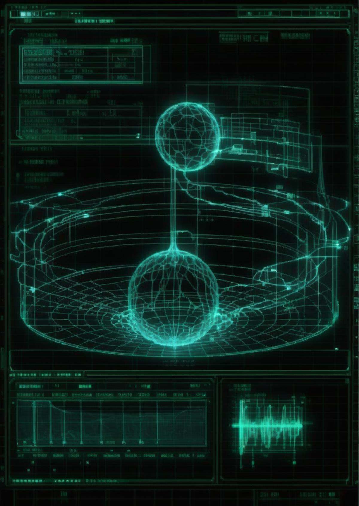 a screenshot , EtherPulse Terminal: Pulses of energy form controls on an ethereal canvas. , Epsylon Point, vfx, computer graphics,  (cgi, a wireframe) diagram, net art<lora:cyberui_sdxl:1.0>