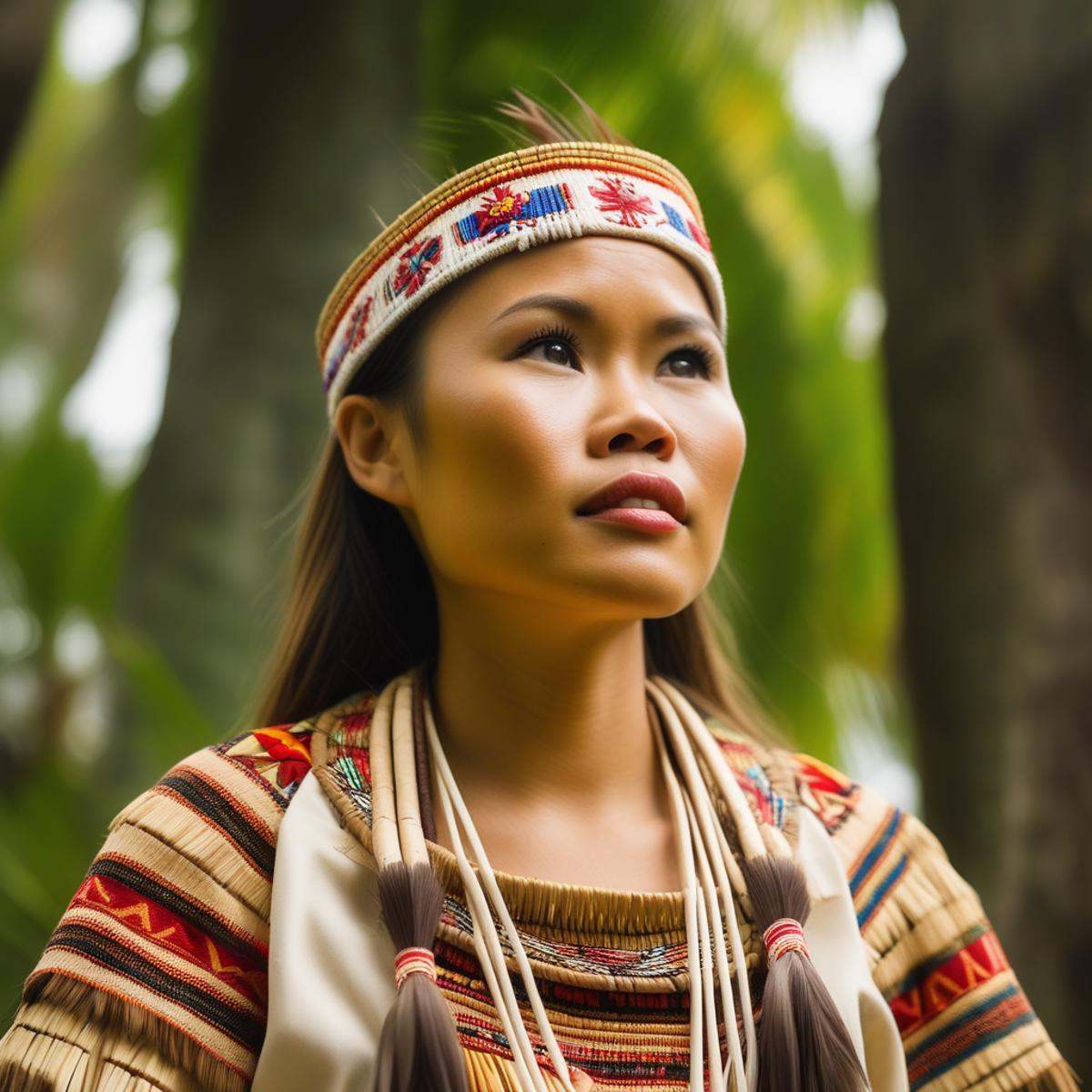 LL_FILIPINA,  looking up,  wearing a native attire on Tensor.Art