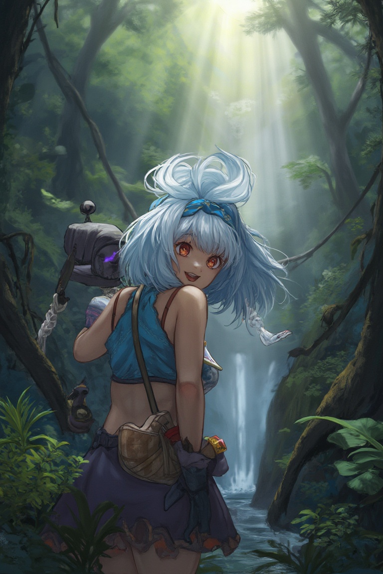 Mualani,  white hair,  beautiful on Tensor.Art
