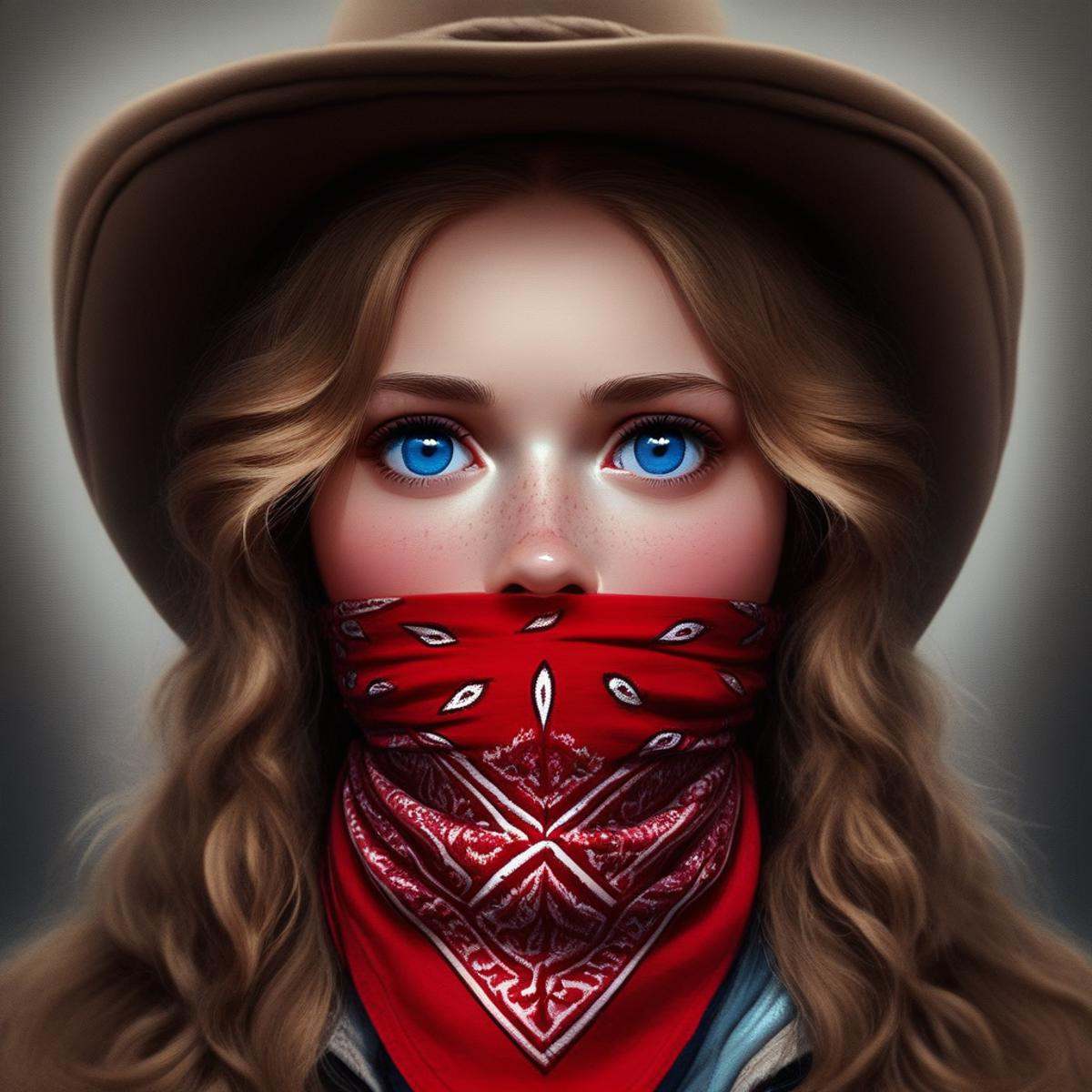 1girl,  bandana over mouth,  bdsm on Tensor.Art