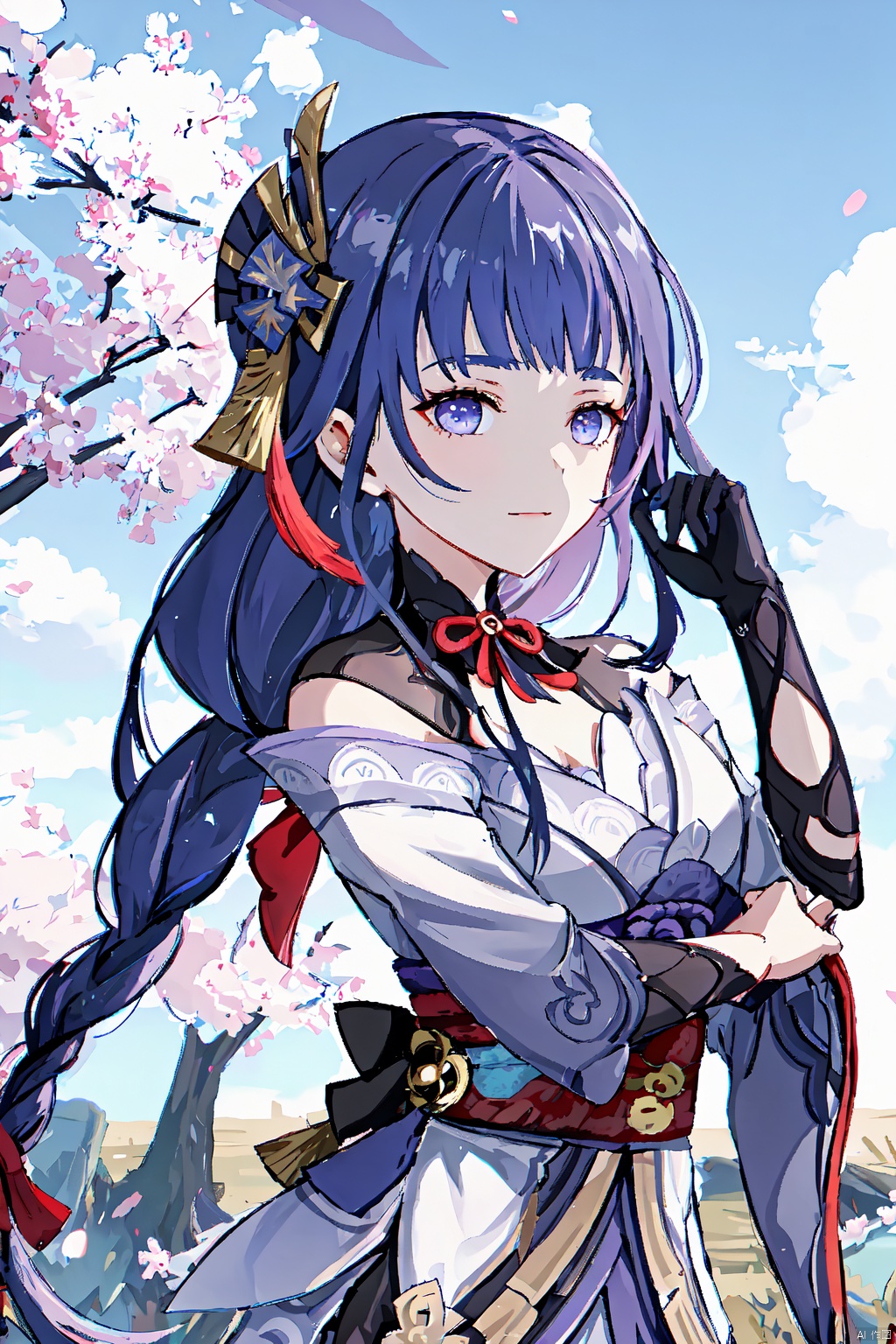 1 1girl, genshin impact, raiden shogun