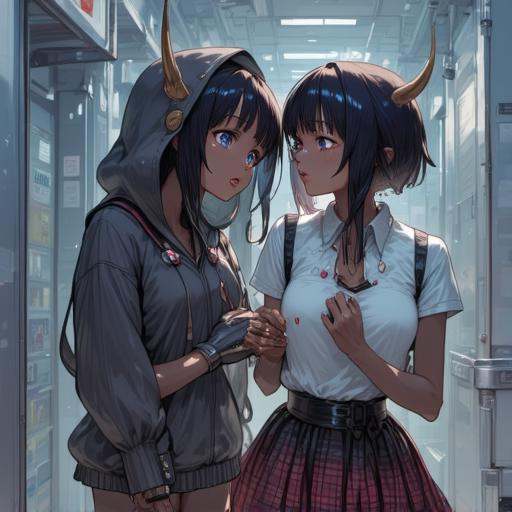 sweater,  2girls,  highleg on Tensor.Art