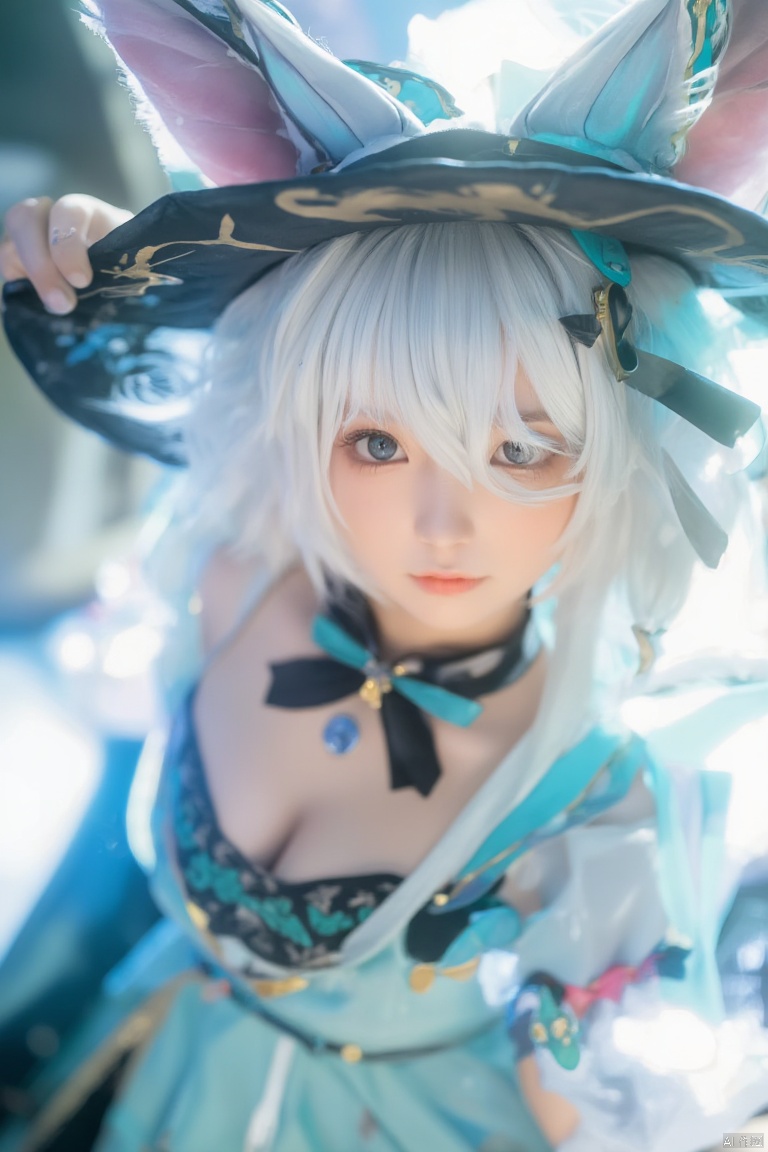 a close up of a person in a dress and a hat,natalie from epic battle fantasy,full - body artwork,official character art,splash art anime loli,character art of maple story,single character full body,female explorer mini cute girl,full body single character,octsne render,official character illustration,lariennechan,epic mage girl character,tsuaii,physical : tinyest midriff ever,white horns,white cat girl,character artwork,ruan cute vtuber,Muqi,full character body,clear outfit design,anime vtuber full body model,rpg character avatar,Pu Hua,mihoyo,white horns from eyebrows,tinyest midriff ever,high detailed official artwork,full body render,from the azur lane videogame,cute character,hikari,