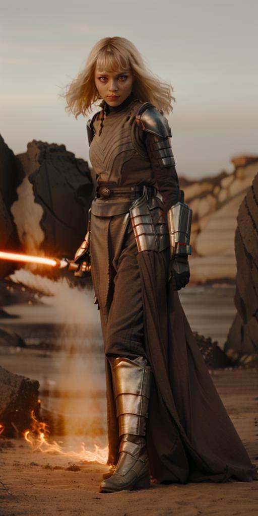shtyocta angry and beauty skinny woman dressed in sthoutfit,  on lava,  blond hair on Tensor.Art