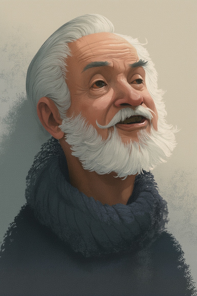 flat_art of old man portrait on Tensor.Art