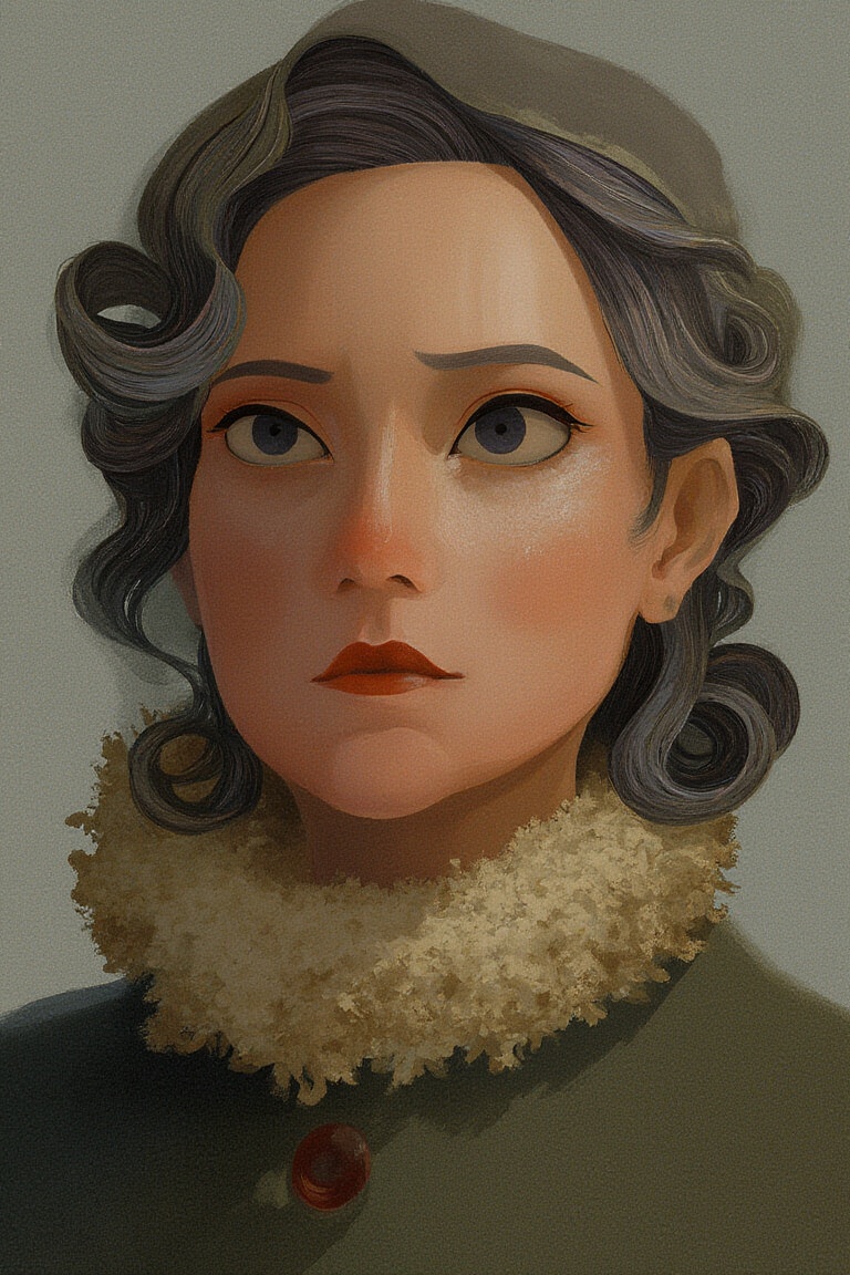 flat_art of old woman portrait on Tensor.Art
