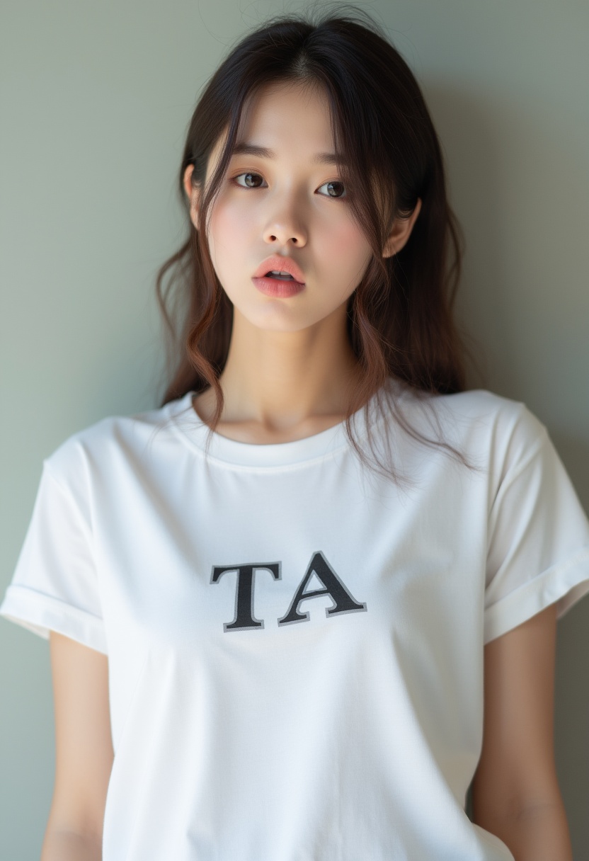 a cute korean girl,  21 years old,  large breast on Tensor.Art