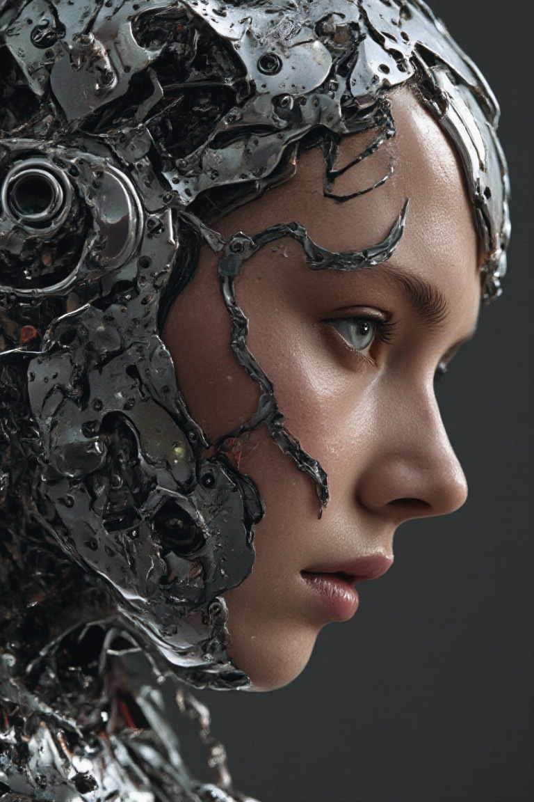 (portrait by Carne Griffiths,  Conrad Roset),  beautiful mechanical anime girl on Tensor.Art