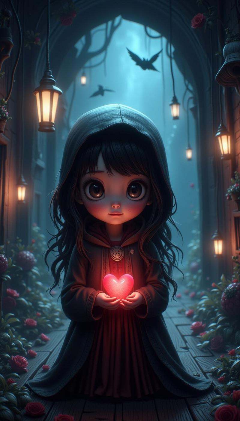 CozySpookyStyle atmospheric dark and charming. . heart. Digital illustration. by mnemic on Tensor.Art