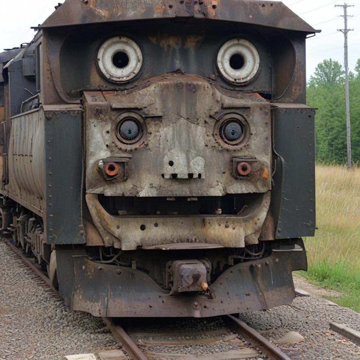 Pareidolia a locomotive train that looks like a face by mnemic on Tensor.Art