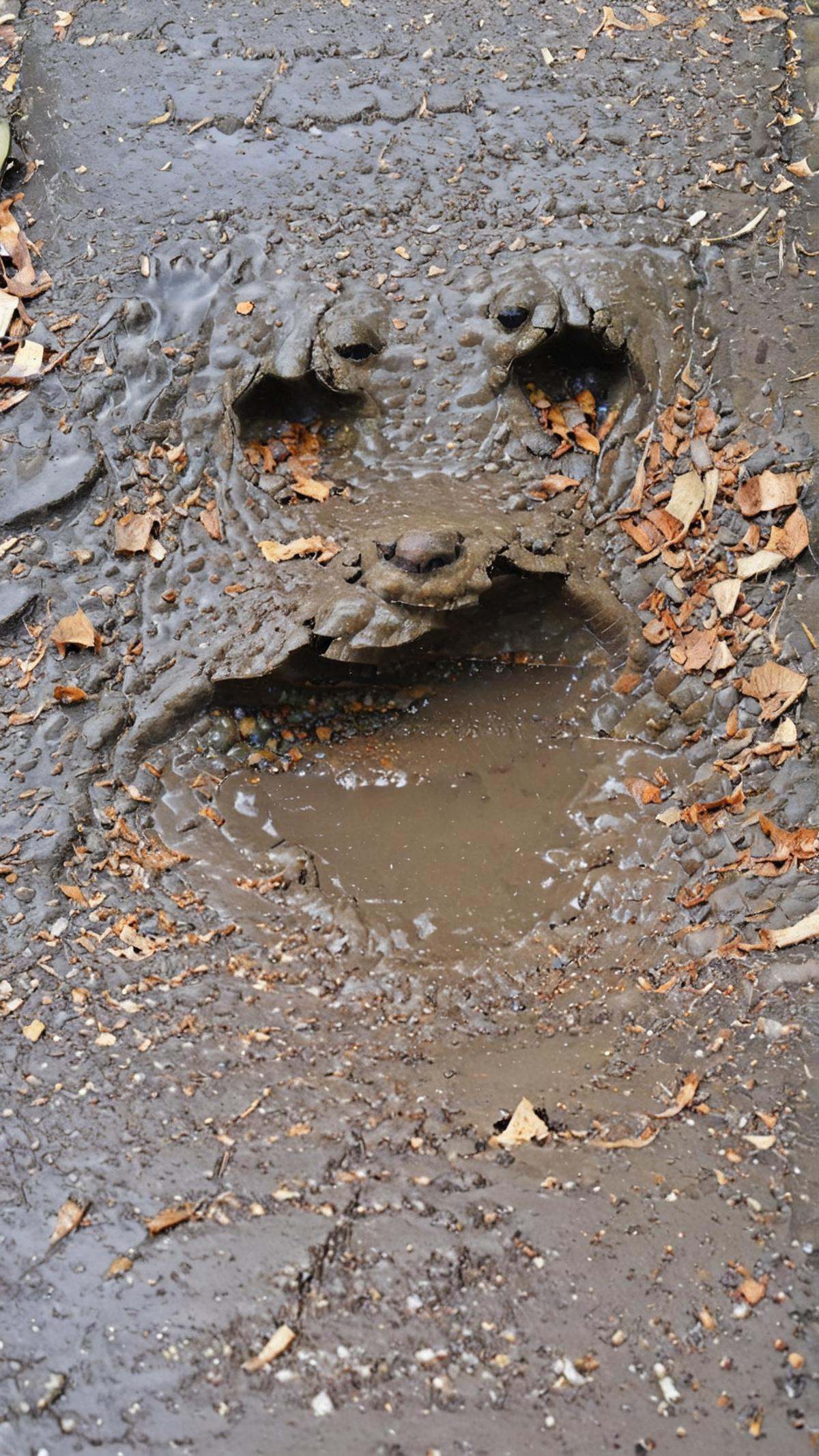 Pareidolia a puddle shaped like a dog by mnemic on Tensor.Art