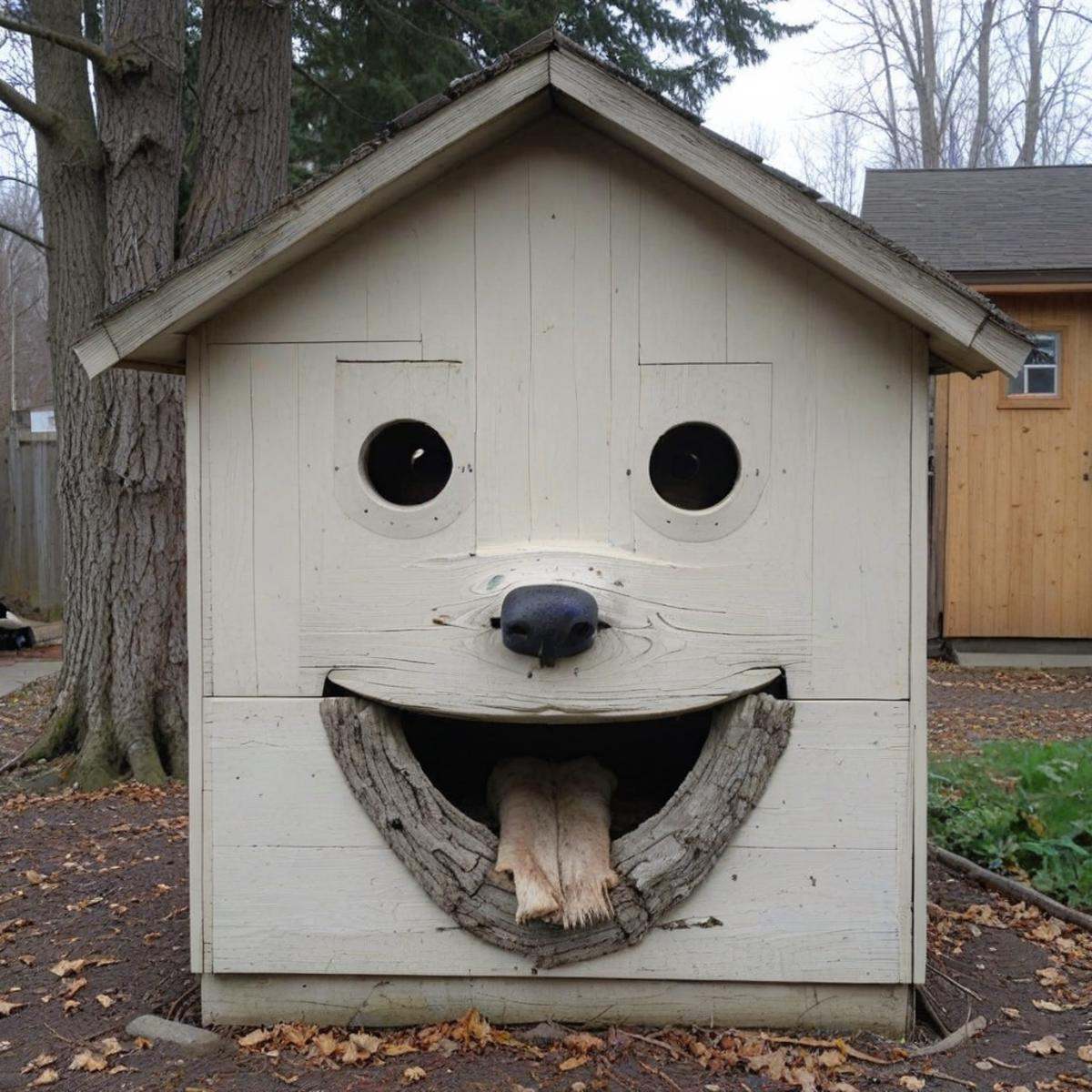 Pareidolia a Doghouse that looks like a face by mnemic on Tensor.Art