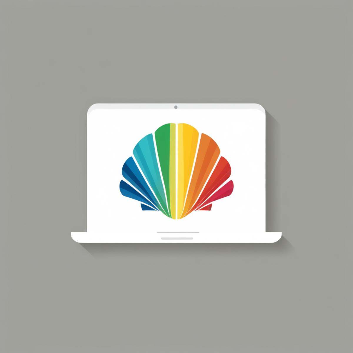 <lora:G4m31c0n5:1> colored Seashelllaptop icon, simple white background