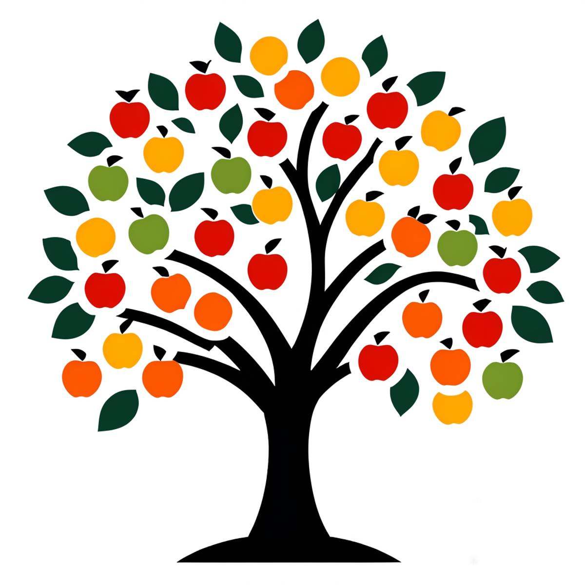 <lora:G4m31c0n5:1> colored Fruitbowltree icon, simple white background