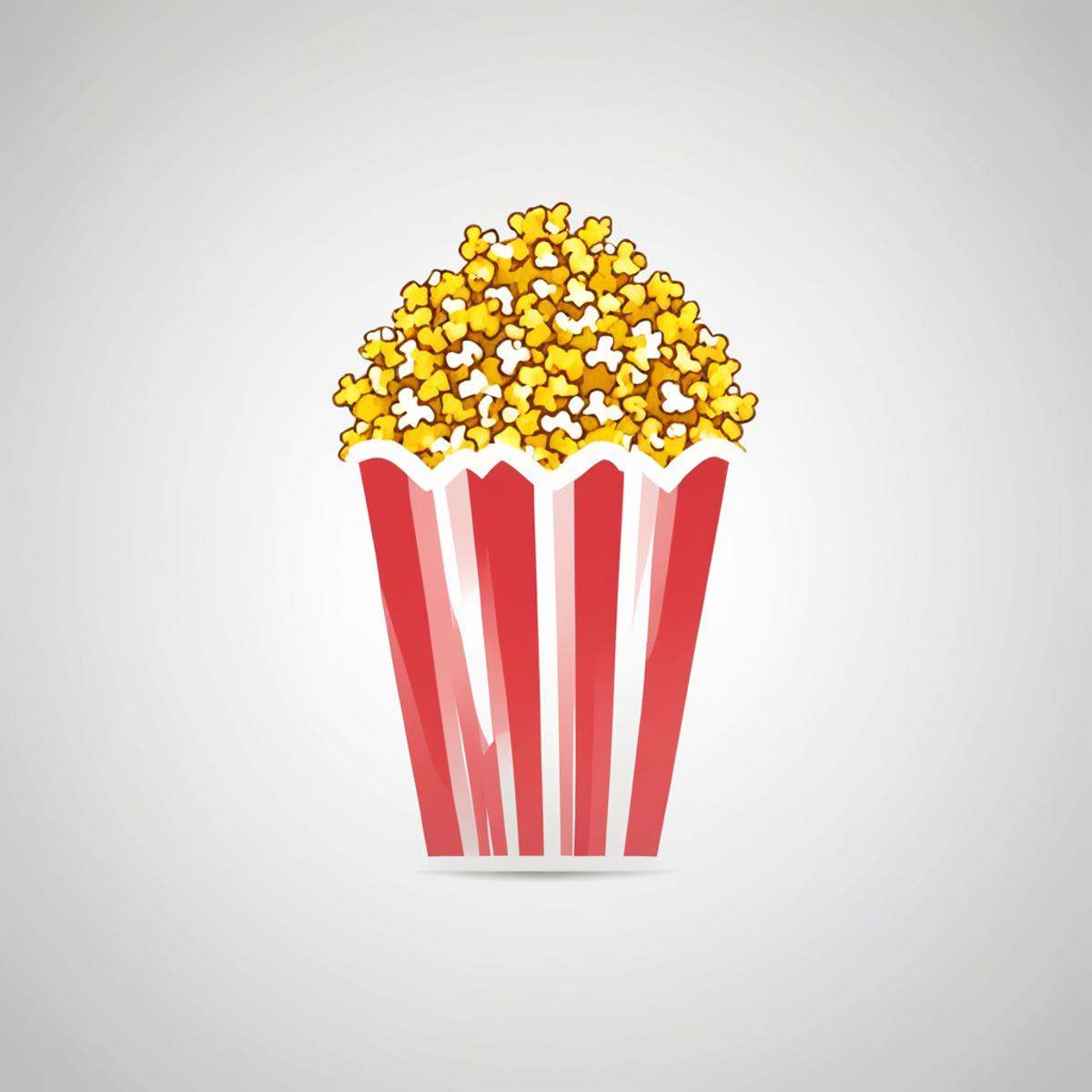 <lora:G4m31c0n5:1> colored Popcorn balloon icon, simple white background