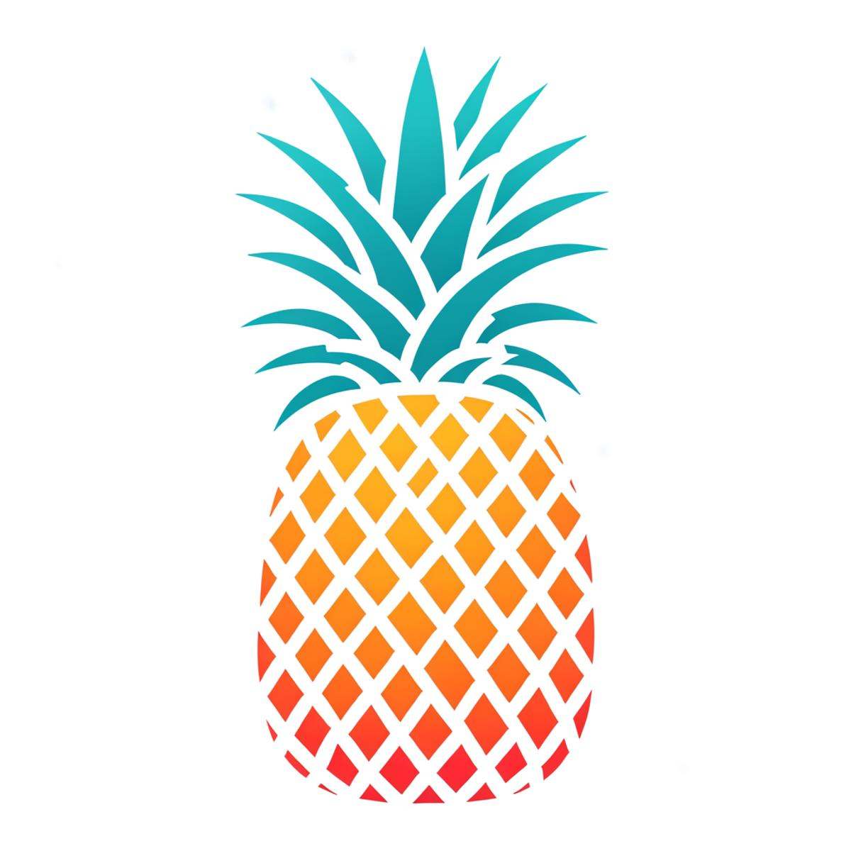 <lora:G4m31c0n5:1> colored Pineapple phone case icon, simple white background
