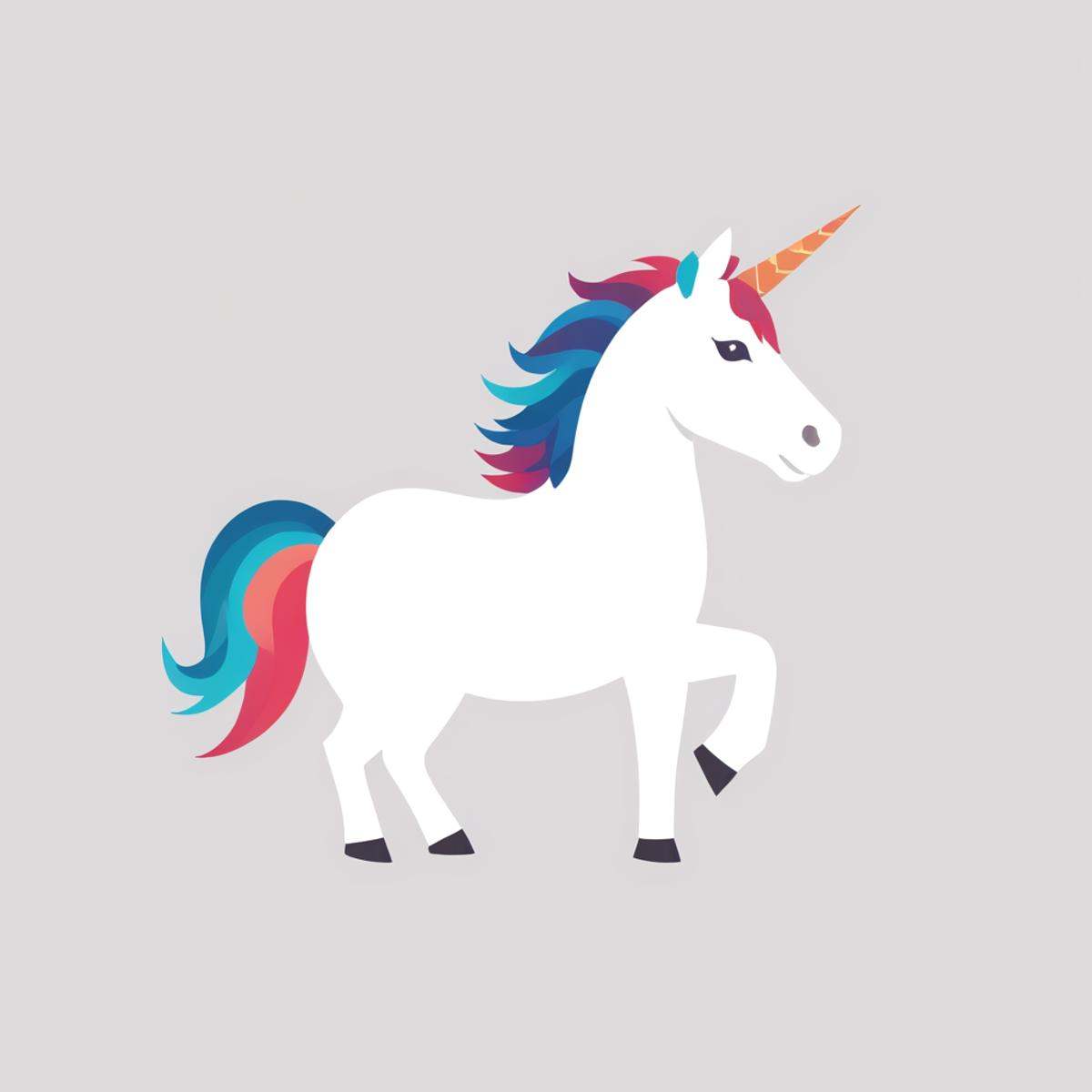 <lora:G4m31c0n5:1> colored Unicorn slide icon, simple white background