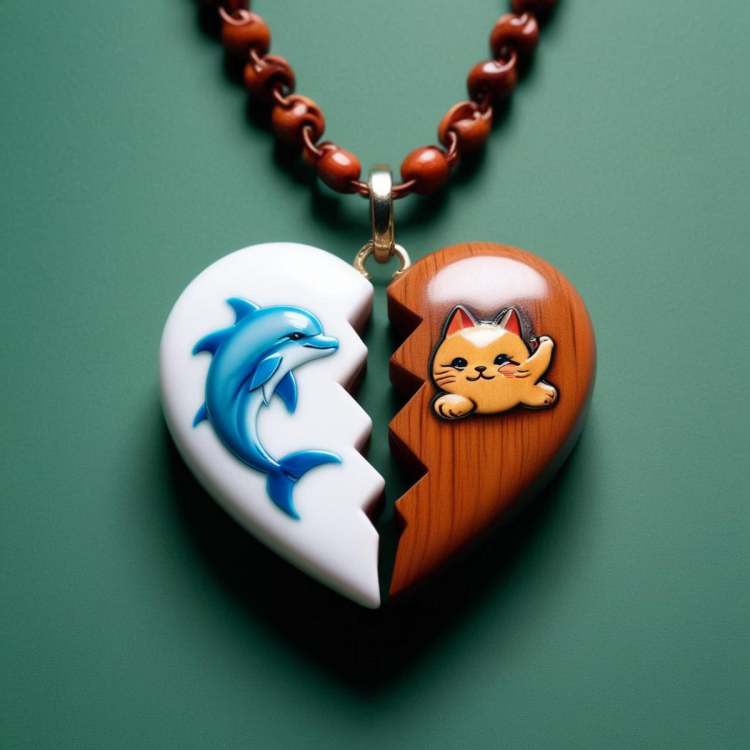 💔 Split Heart Necklace 基础模型XL 💔 - Custom broken heart necklace by mnemic on Tensor.Art