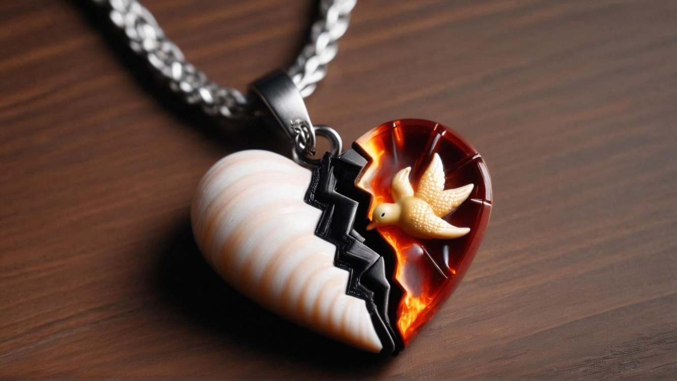 💔 Split Heart Necklace 基础模型XL 💔 - Custom broken heart necklace by mnemic on Tensor.Art