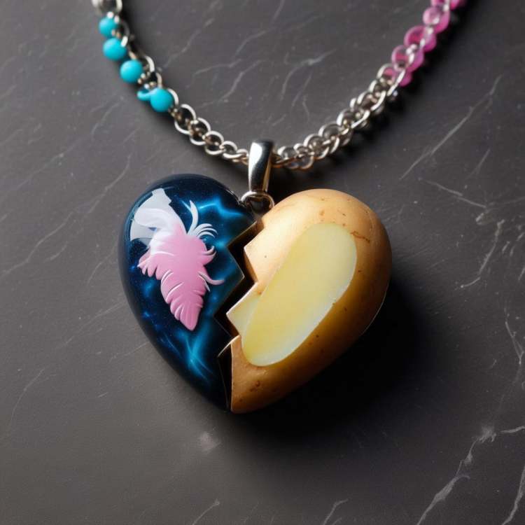 💔 Split Heart Necklace 基础模型XL 💔 - Custom broken heart necklace by mnemic on Tensor.Art