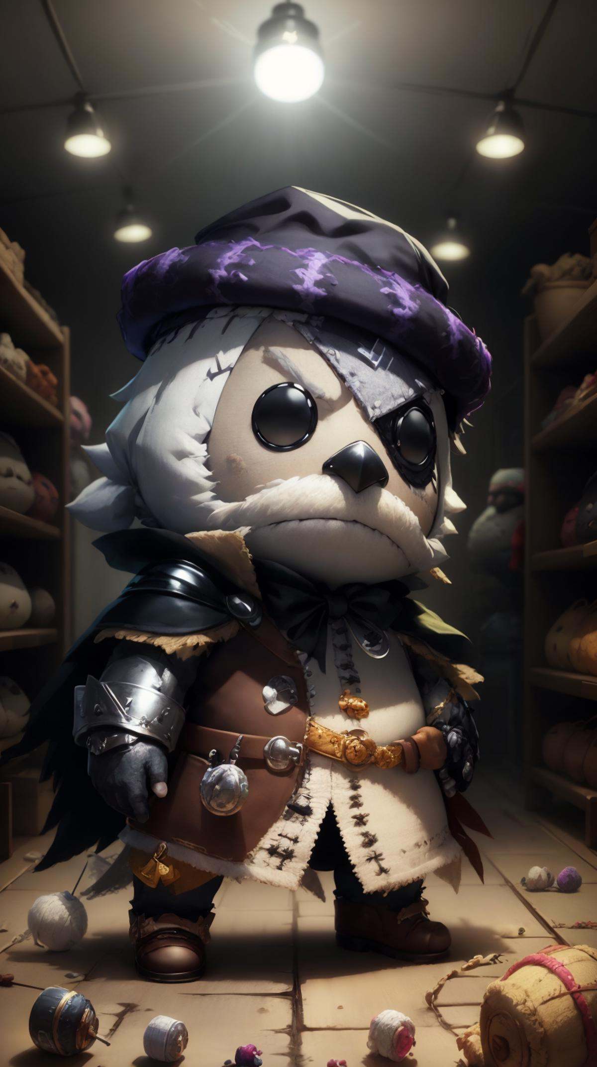 littlebigplanet sackgirl Odin old man god,  eyepatch on one eye and other eye normal,  big white beard by mnemic on Tensor...