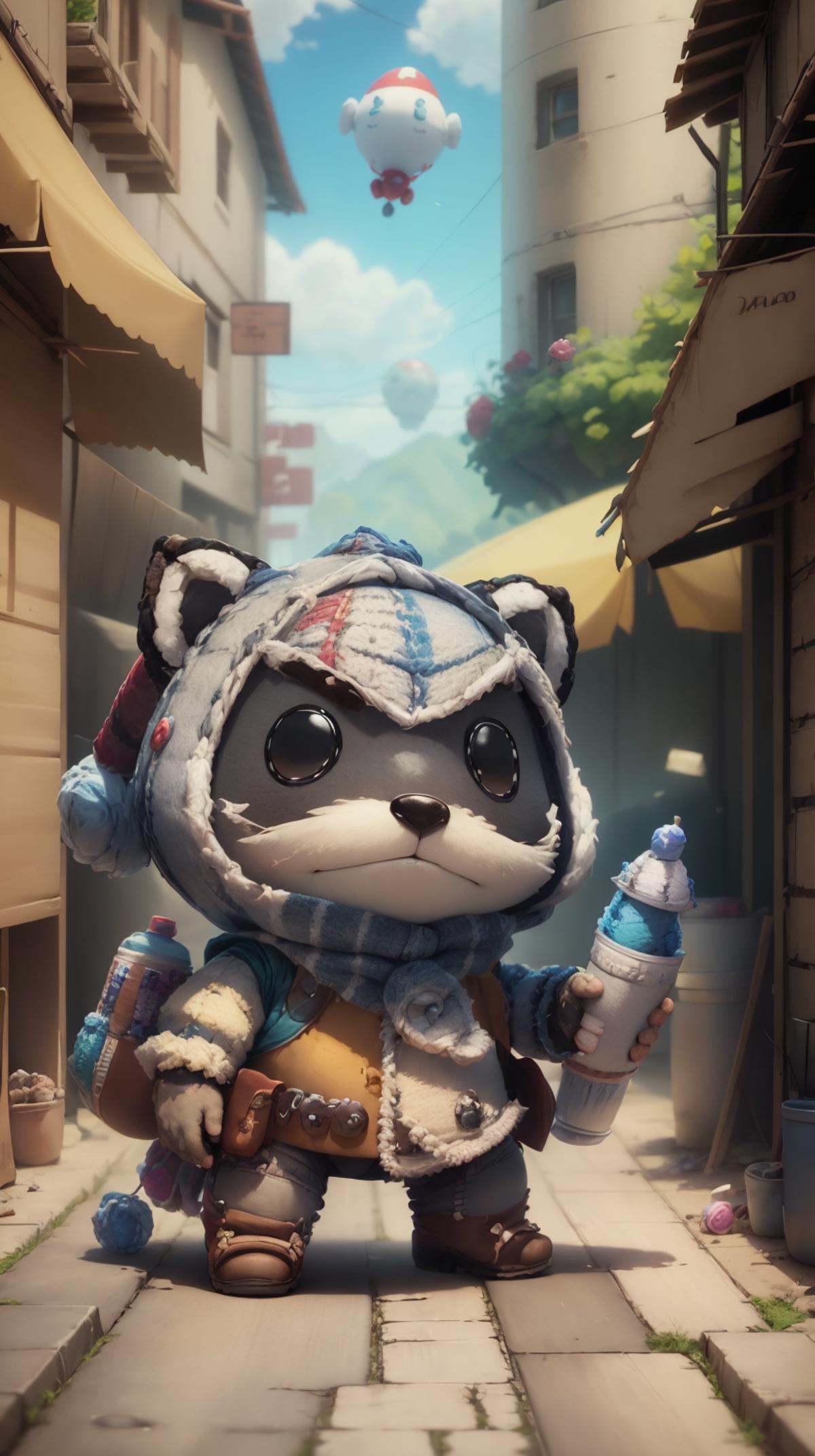 littlebigplanet sackgirl Rocket Raccoon,  marvel super hero by mnemic on Tensor.Art