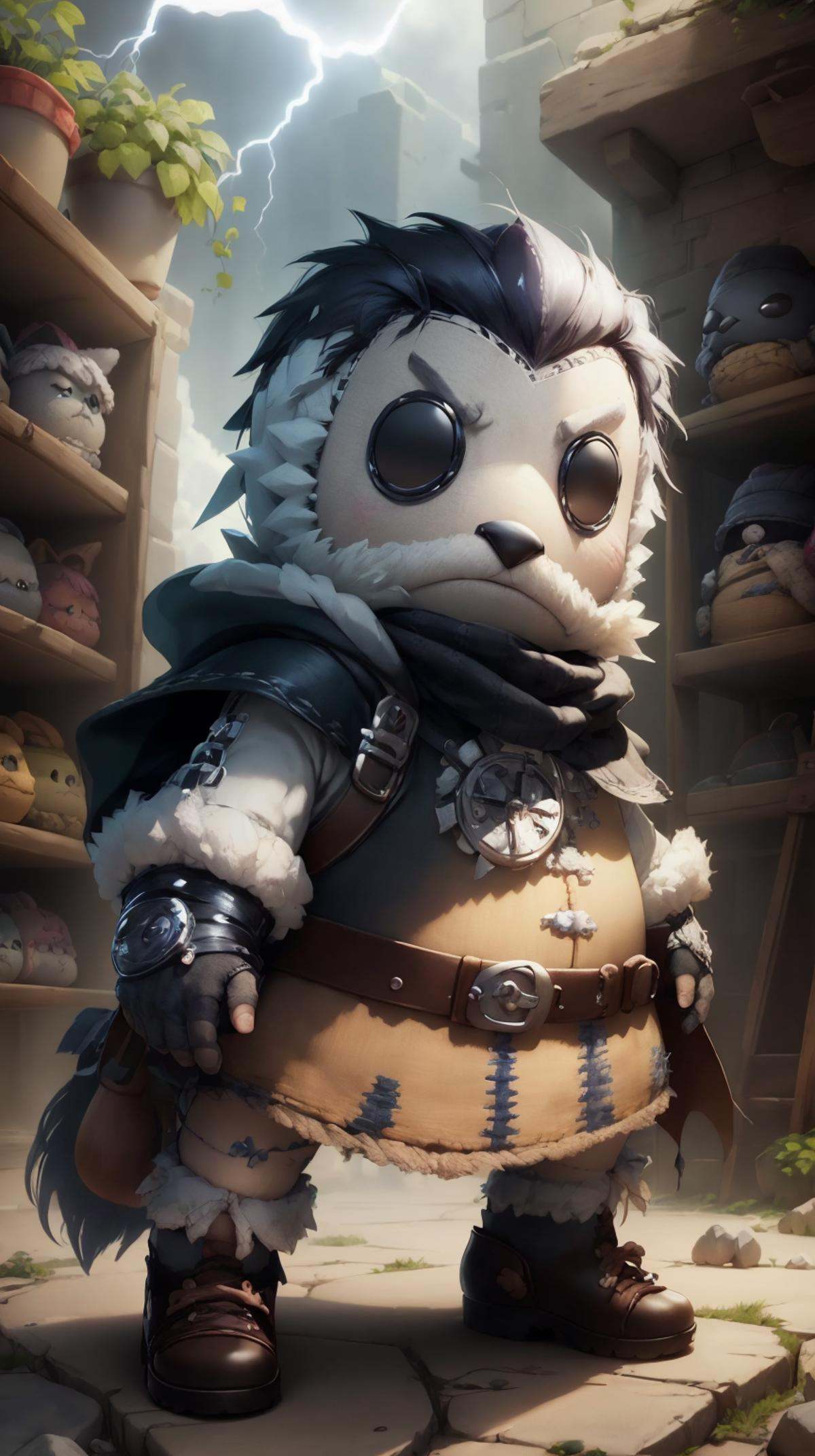 littlebigplanet sackbaby Odin old man god,  eyepatch on one eye and other eye normal,  big white beard by mnemic on Tensor...