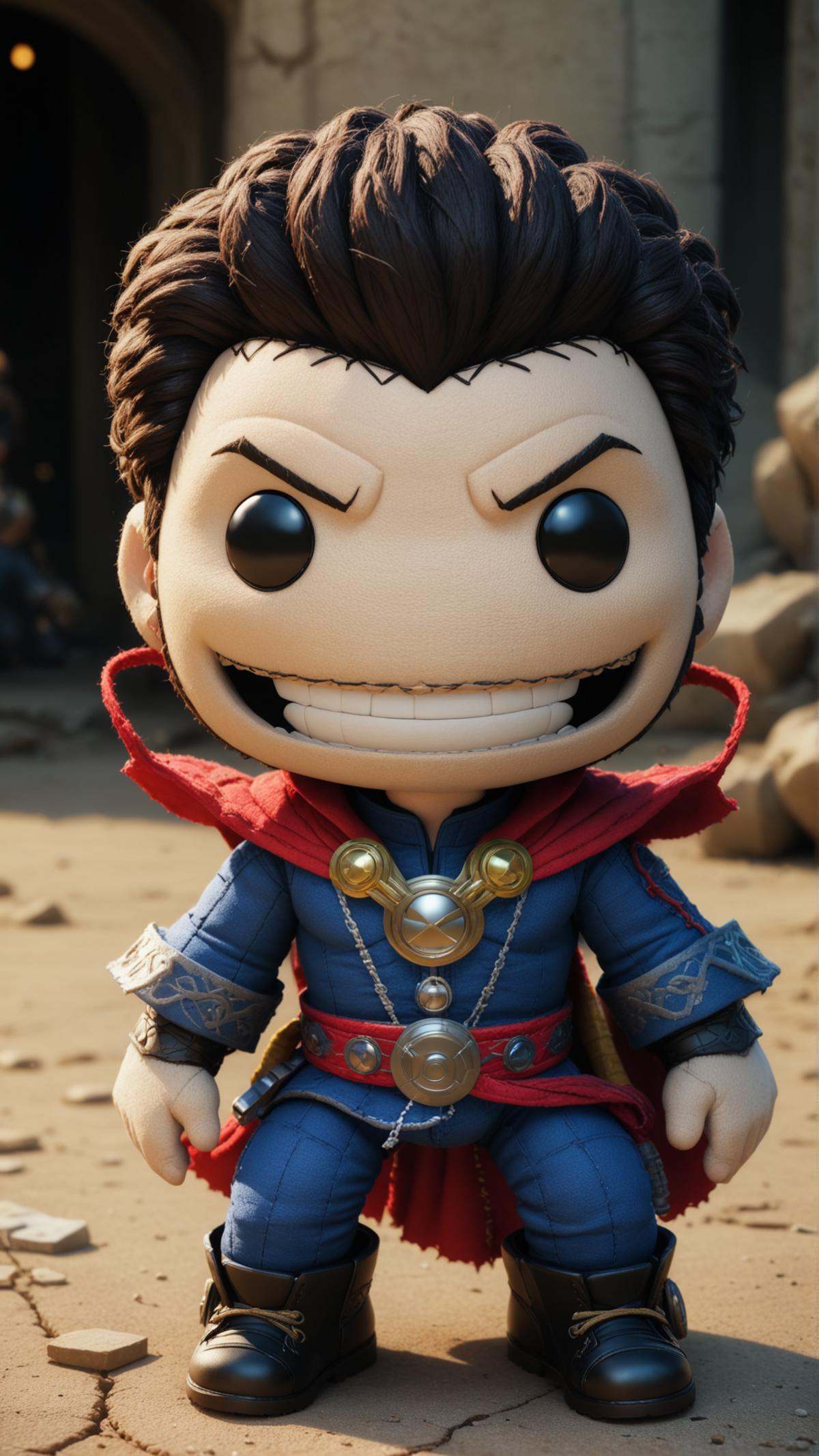 sackboy Stephen Strange (Doctor Strange) from Marvel Comics,  laughing expression,  woven by mnemic on Tensor.Art
