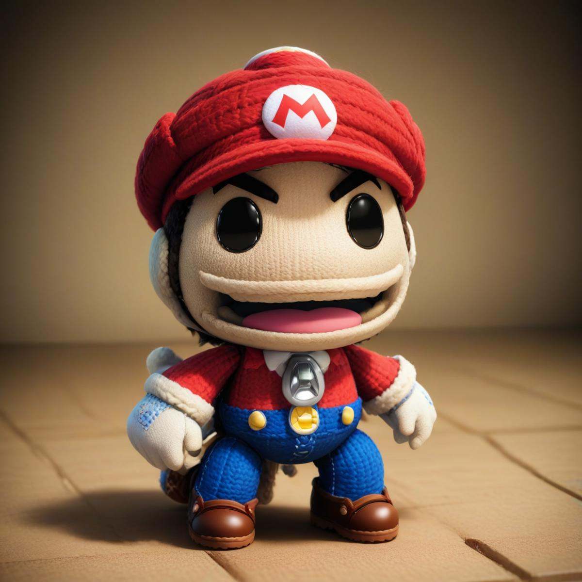 sackboy Mario from Super Mario happy expression by mnemic on Tensor.Art