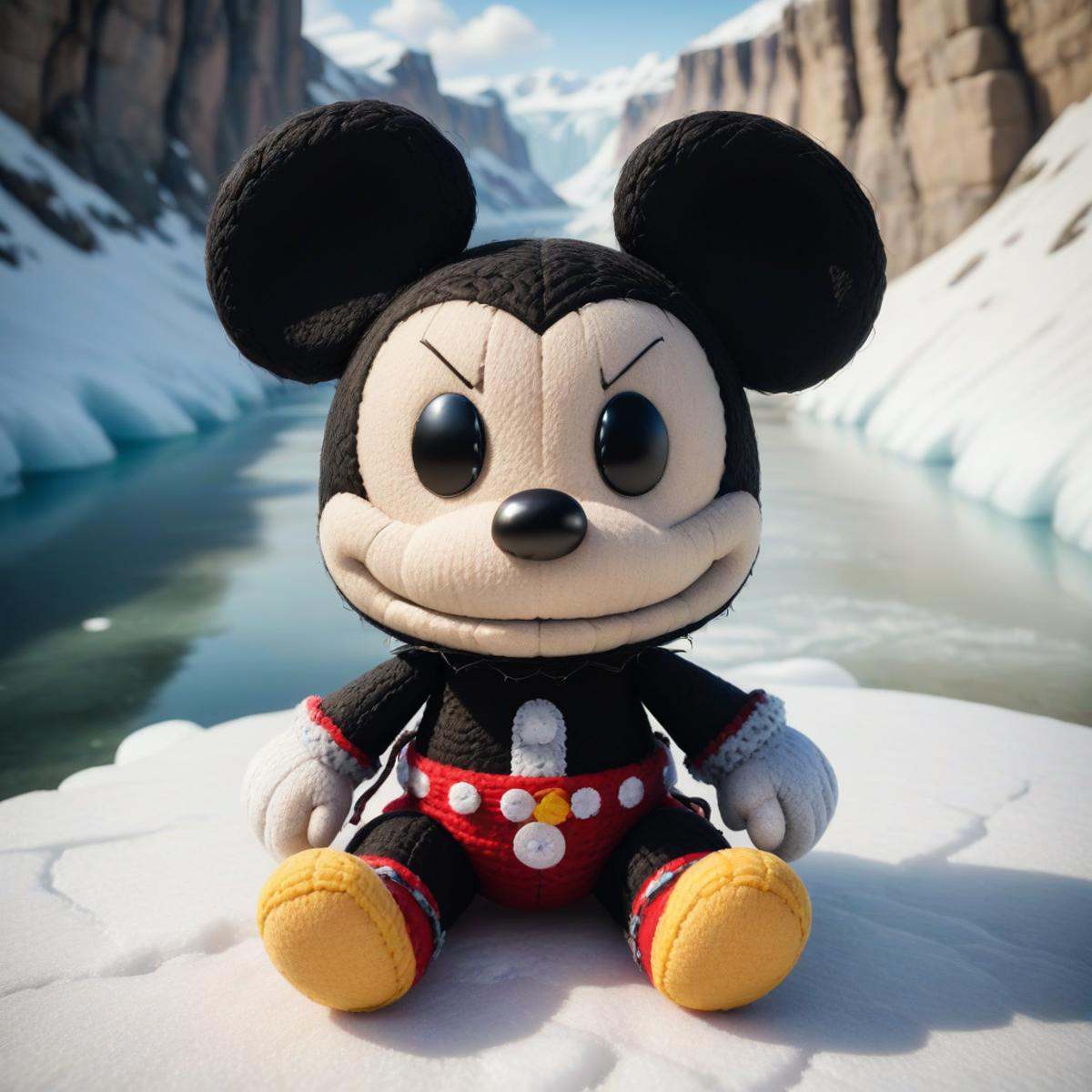 sackbaby Mickey Mouse from Disney,  cute face expression,  woven by mnemic on Tensor.Art