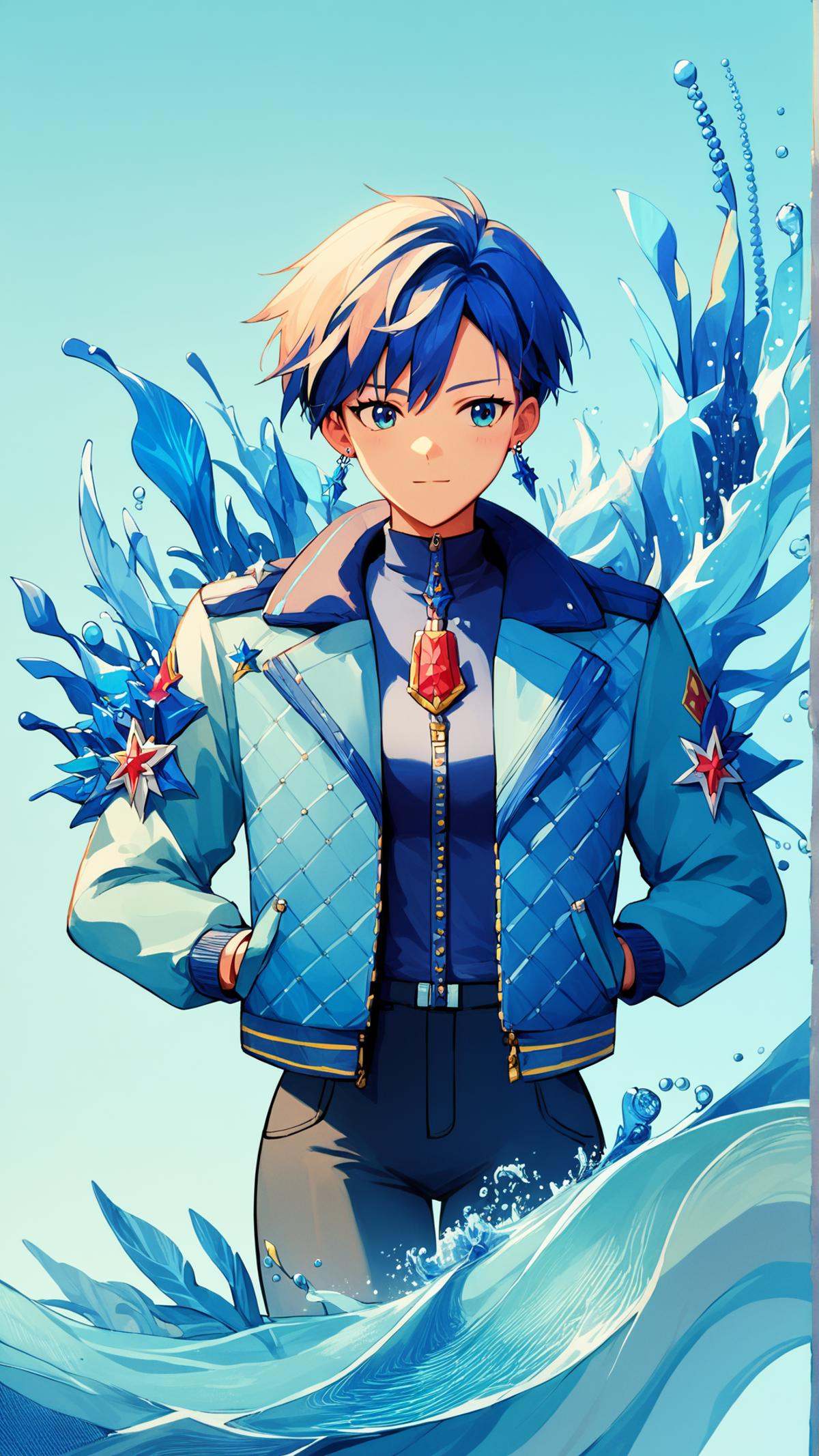 <lora:ElementWaterPDXL:1.0>score_9, score_8_up, score_7_up, score_6_up, source_anime, ElementWater jacket, (Masterpiece:1.3) (best quality:1.2) (high quality:1.1)