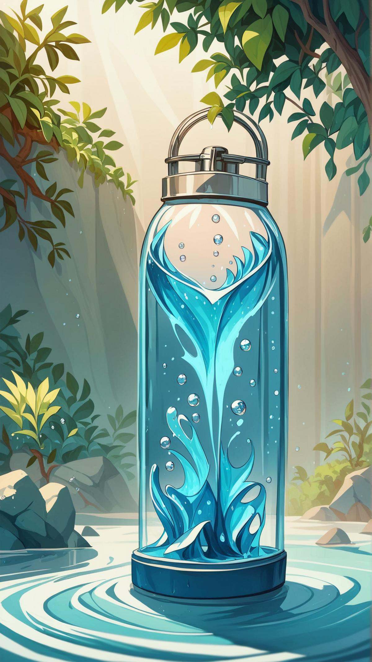<lora:ElementWaterPDXL:0.8>score_9, score_8_up, score_7_up, score_6_up, ElementWater decorative cup, nature inspired, water,  wet, drops, (Masterpiece:1.3) (best quality:1.2) (high quality:1.1)
