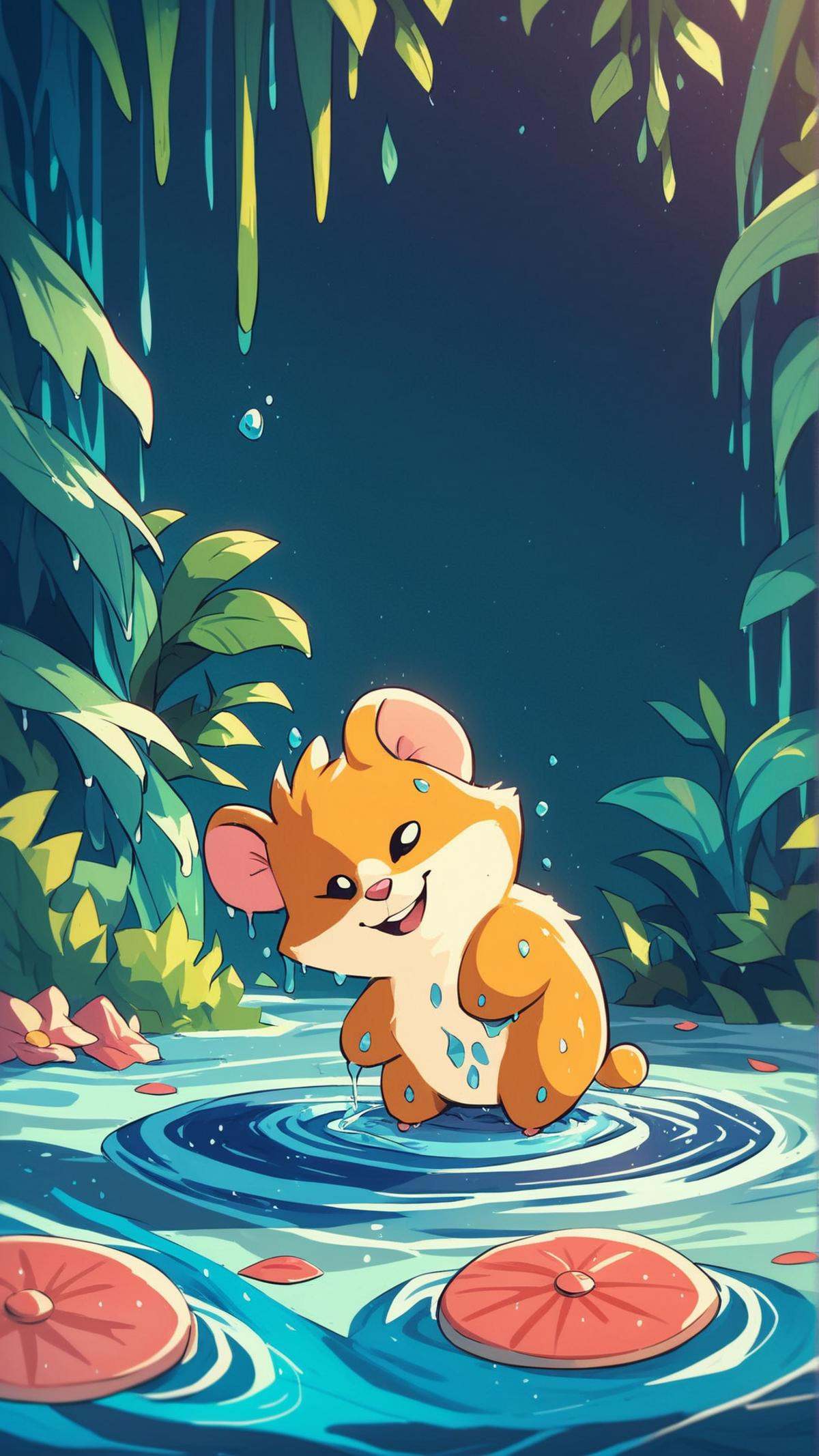<lora:ElementWaterPDXL:0.8>score_9, score_8_up, score_7_up, score_6_up, ElementWater hamster, nature inspired, water,  wet, drops, (Masterpiece:1.3) (best quality:1.2) (high quality:1.1)