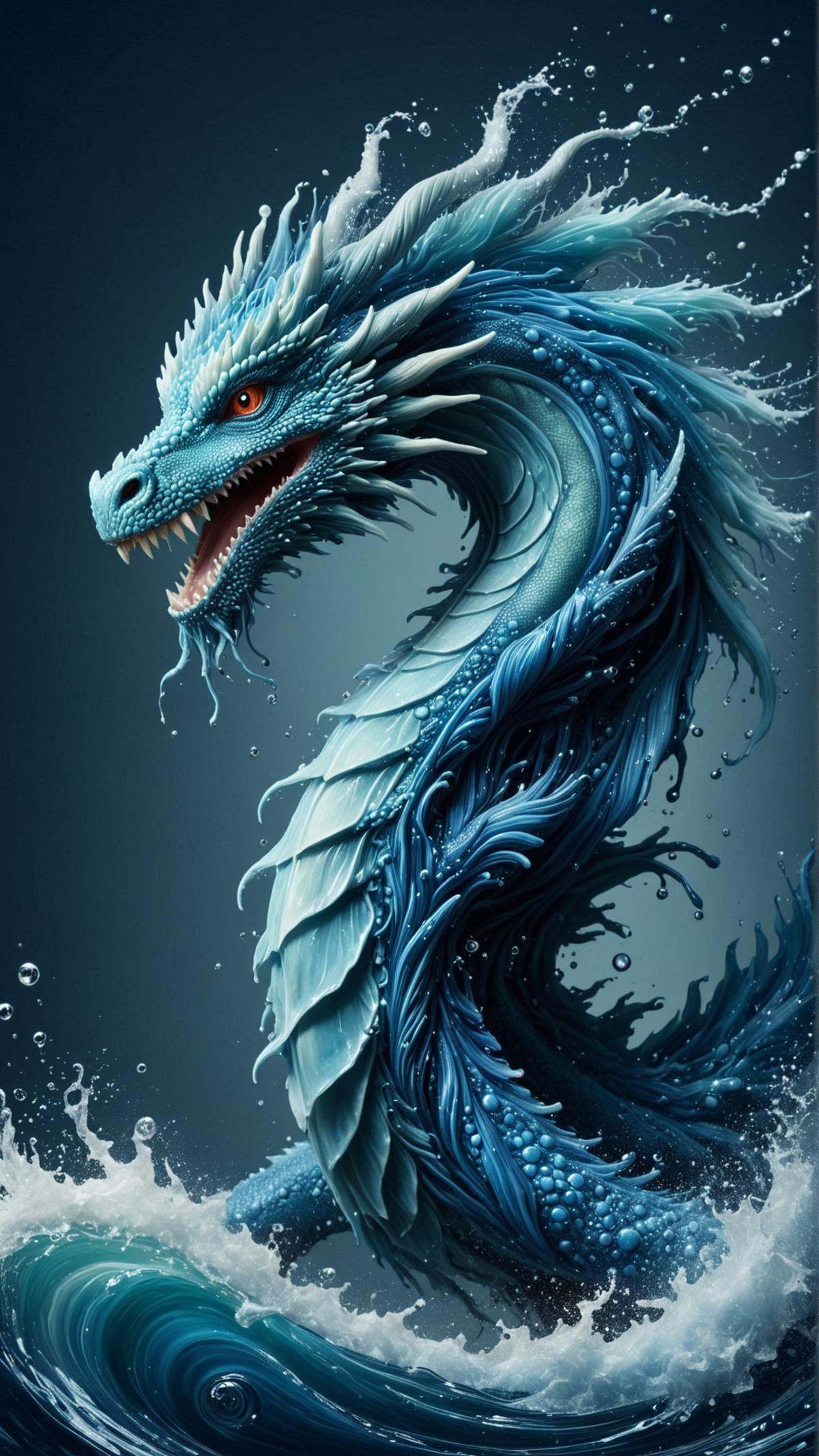 <lora:ElementWaterSDXL:1>ElementWater dragon, water, swirling, splash